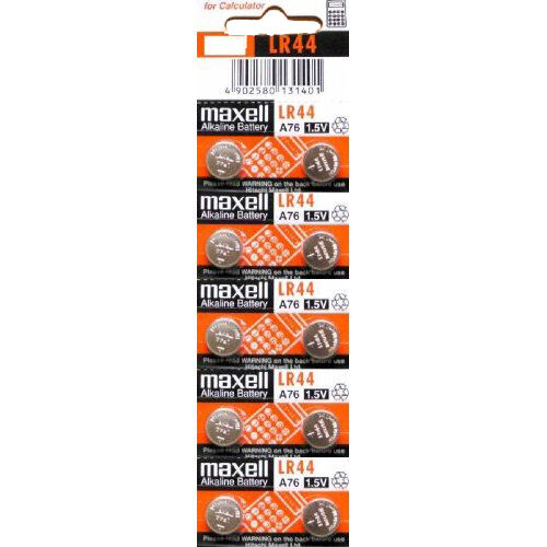 Maxell LR44 / A76 1.5V Alkaline Button Cell Battery 10 Batteries